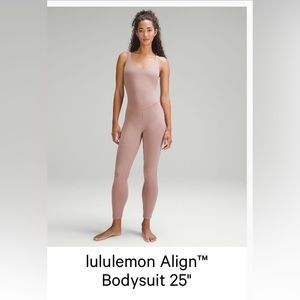 lululemon Align bodysuit 25” Twilight Rose
Size 8